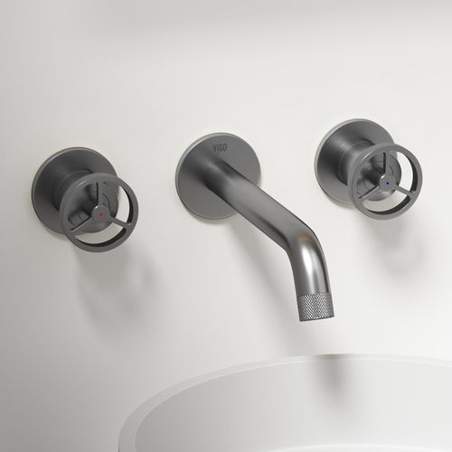 Main product image of Cass Two Handle Wall Mount Bathroom Faucet (Brushed Nickel), VG05007BN