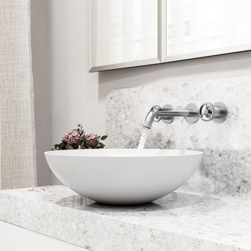 Main product image of Cass Two Handle Wall Mount Bathroom Faucet (Brushed Nickel), VG05007BN