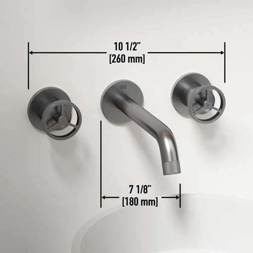 Main product image of Cass Two Handle Wall Mount Bathroom Faucet (Brushed Nickel), VG05007BN