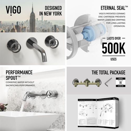 Main product image of Cass Two Handle Wall Mount Bathroom Faucet (Chrome), VG05007CH