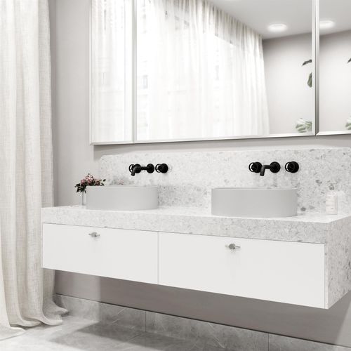 Main product image of Cass Two Handle Wall Mount Bathroom Faucet (Matte Black), VG05007MB