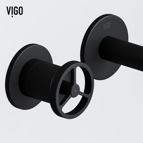 Main product image of Cass Two Handle Wall Mount Bathroom Faucet (Matte Black), VG05007MB