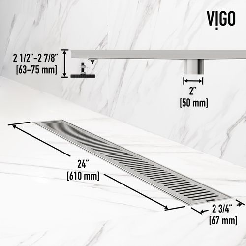 Main product image of Elan 24" Linear Shower Drain (Brushed Nickel)