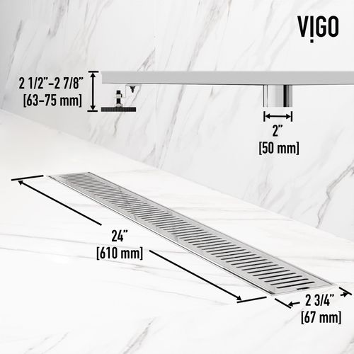 Main product image of Elan 24" Linear Shower Drain (Chrome)