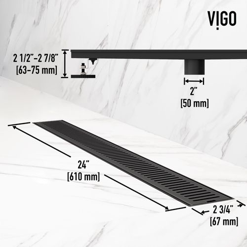 Main product image of Elan 24" Linear Shower Drain (Matte Black)