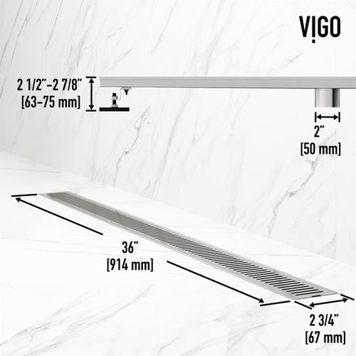 Main product image of Elan 36" Linear Shower Drain (Brushed Nickel)