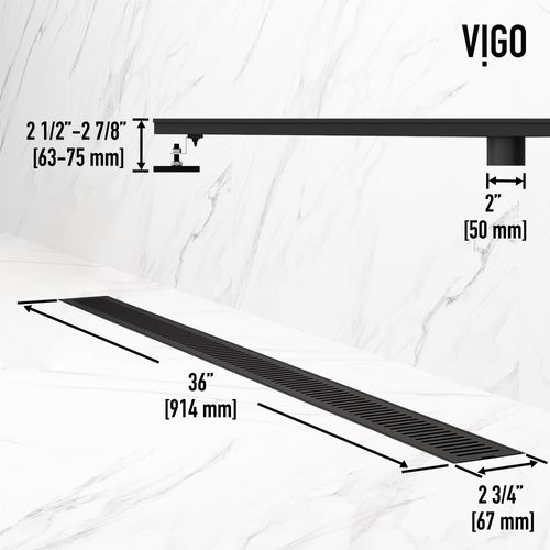 Main product image of Elan 36" Linear Shower Drain (Matte Black)