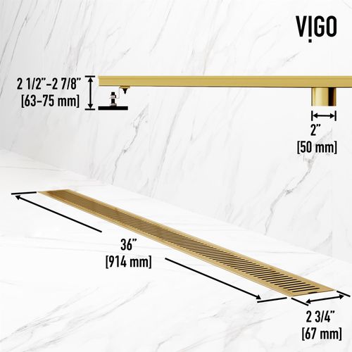 Main product image of Elan 36" Linear ShowerDrain (Matte Brushed Gold)