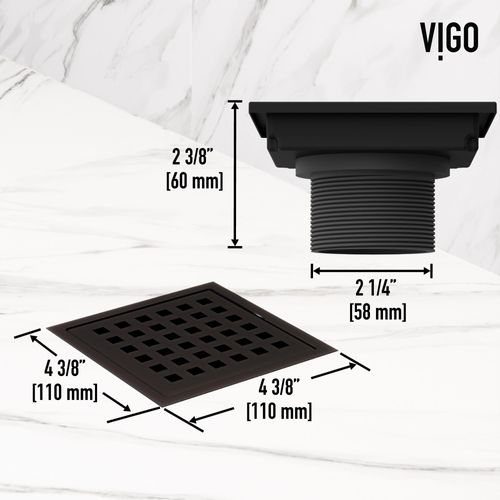 Main product image of Elan Square Shower Drain (Matte Black)