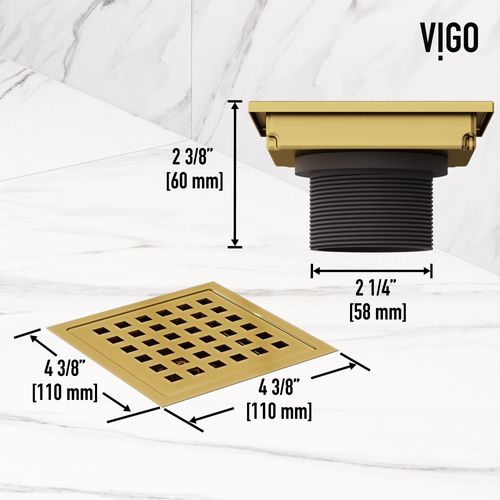 Main product image of Elan Square Shower Drain (Matte Brushed Gold)