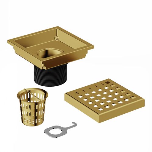 Main product image of Elan Square Shower Drain (Matte Brushed Gold)
