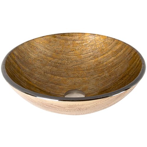 Main product image of Giovanni Glass 17" x 17" x 6" Round Vessel Bathroom Sink (Amber Sunset)
