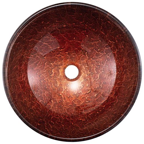 Main product image of Giovanni Glass 17" x 17" x 6" Round Vessel Bathroom Sink (Copper)