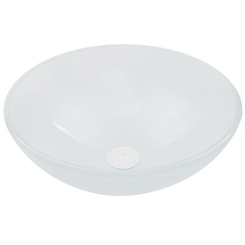 Main product image of Giovanni Glass 17" x 17" x 6" Round Vessel Bathroom Sink (Frosted White)