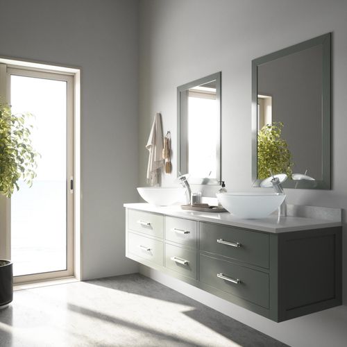Main product image of Giovanni Glass 17" x 17" x 6" Round Vessel Bathroom Sink (Frosted White)