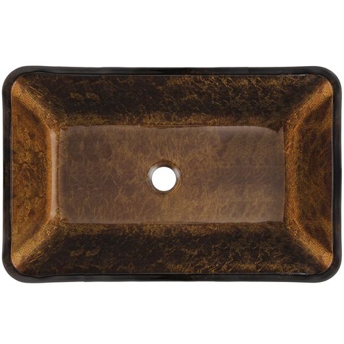 Main product image of Donatello Glass 22" x 15" x 5" Rectangular Vessel Bathroom Sink (Artistic Chocolate Brown)