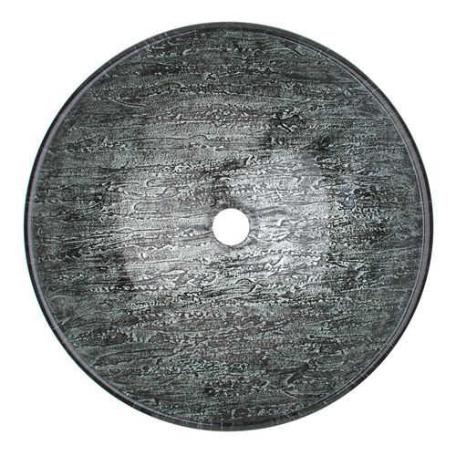 Main product image of Giovanni Glass 17" x 17" x 6" Round Vessel Bathroom Sink (Titanium Gray)