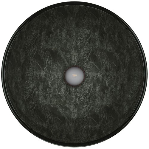 Main product image of Giovanni Glass 17" x 17" x 6" Round Vessel Bathroom Sink (Onyx Gray)