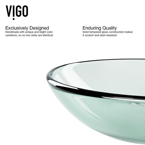 Main product image of Giovanni Glass 17" x 17" x 7" Round Vessel Bathroom Sink (Iridescent)