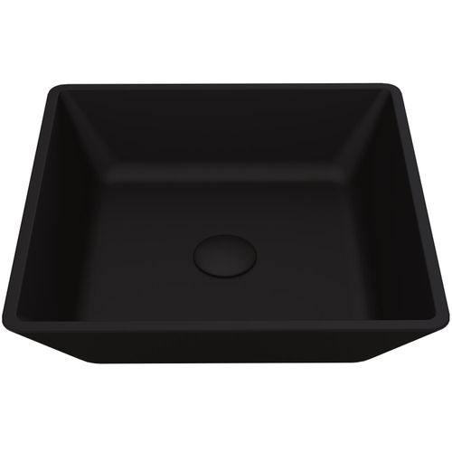 Main product image of Noma Glass 16" x 16" x 4" Vessel Bathroom Sink (Black MatteShell)