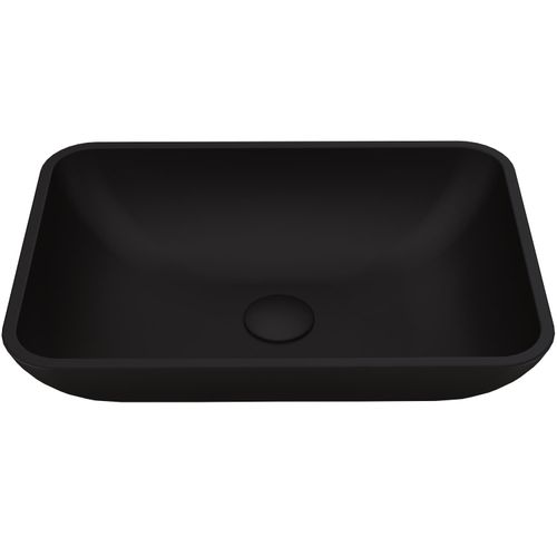 Main product image of Sottile Glass 18" x 13" x 4" Vessel Bathroom Sink (Black MatteShell)