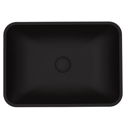 Main product image of Sottile Glass 18" x 13" x 4" Vessel Bathroom Sink (Black MatteShell)