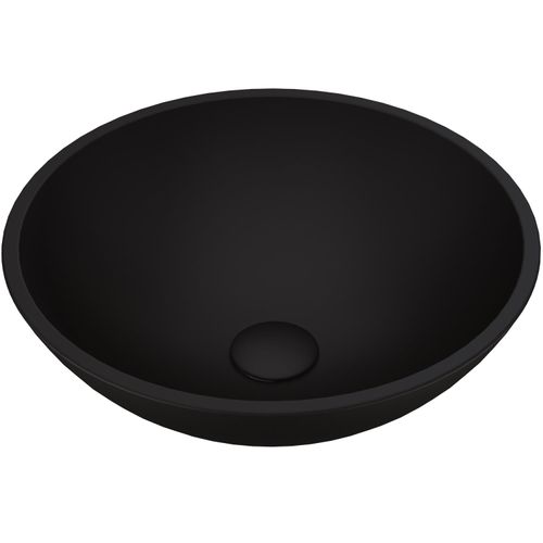 Main product image of Noma Glass 15" x 15" x 5" Vessel Bathroom Sink (Black MatteShell)