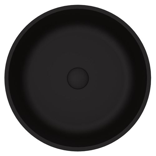 Main product image of Noma Glass 17" x 17" x 4" Round Vessel Bathroom Sink (Black MatteShell)