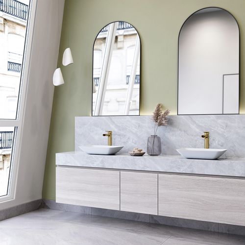 Main product image of Sottile Glass 18" x 13" x 4" Rectangular Vessel Bathroom Sink (Modern White)