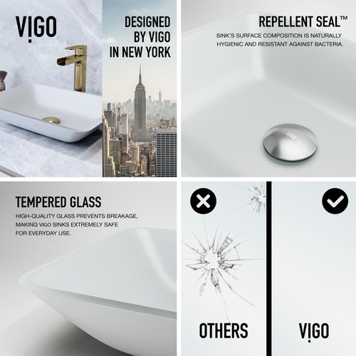 Main product image of Sottile Glass 18" x 13" x 4" Rectangular Vessel Bathroom Sink (Modern White)