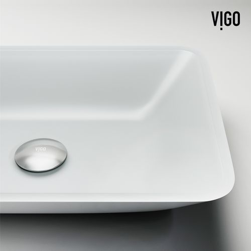Main product image of Sottile Glass 18" x 13" x 4" Rectangular Vessel Bathroom Sink (Modern White)