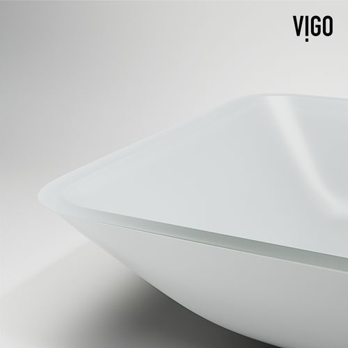 Main product image of Sottile Glass 18" x 13" x 4" Rectangular Vessel Bathroom Sink (Modern White)