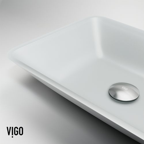 Main product image of Sottile Glass 18" x 13" x 4" Rectangular Vessel Bathroom Sink (Modern White)