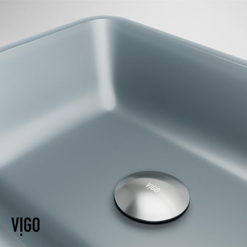 Main product image of Sottile Glass 18" x 13" x 4" Rectangular Vessel Bathroom Sink (Modern Blue)