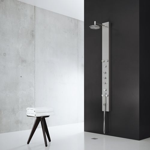 Main product image of Dilana 6-Jet Shower Panel System w/ Adj. Round Head & Shower Wand, 2.5 GPM (Stainless Steel)