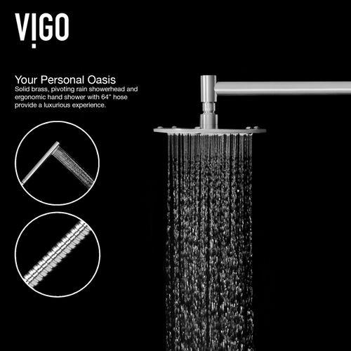 Main product image of Dilana 6-Jet Shower Panel System w/ Adj. Round Head & Shower Wand, 2.5 GPM (Stainless Steel)