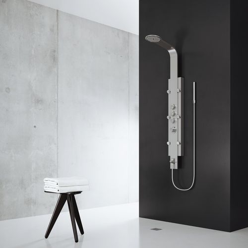 Main product image of Mateo 6-Jet Shower Panel System w/ Fixed Rainhead & Shower Wand, 2.5 GPM (Stainless Steel)
