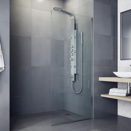 Main product image of Mateo 6-Jet Shower Panel System w/ Fixed Rainhead & Shower Wand, 2.5 GPM (Stainless Steel)