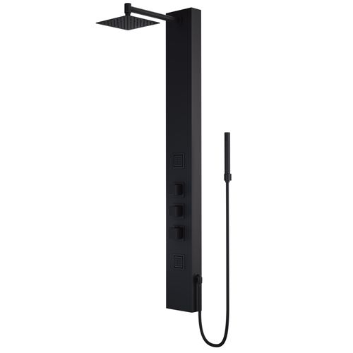 Main product image of Rector 2-Jet Shower Panel System w/ Adj. Square Head & Shower Wand, 1.8 GPM (Matte Black)