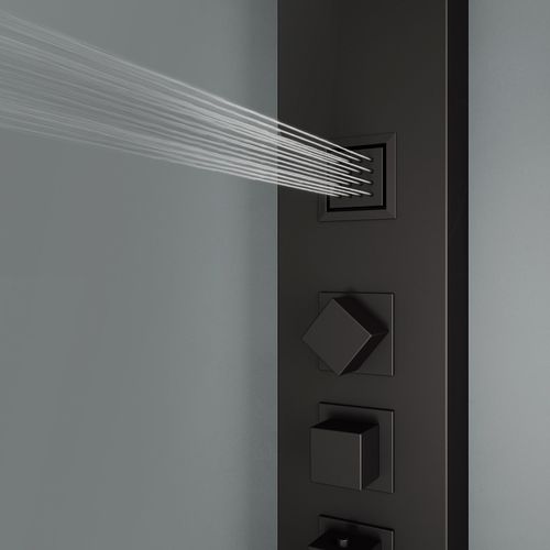 Main product image of Rector 2-Jet Shower Panel System w/ Adj. Square Head & Shower Wand, 1.8 GPM (Matte Black)