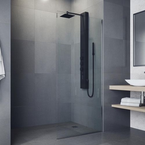 Main product image of Rector 2-Jet Shower Panel System w/ Adj. Square Head & Shower Wand, 1.8 GPM (Matte Black)