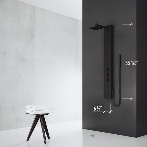 Main product image of Rector 2-Jet Shower Panel System w/ Adj. Square Head & Shower Wand, 1.8 GPM (Matte Black)