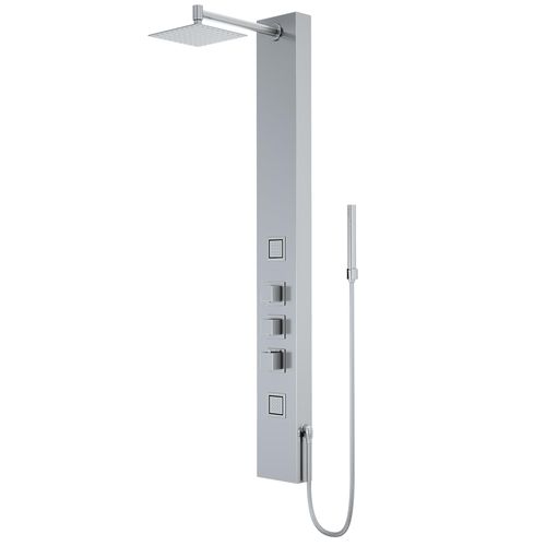 Main product image of Rector 2-Jet Shower Panel System w/ Adj. Square Head & Shower Wand, 1.8 GPM (Stainless Steel)