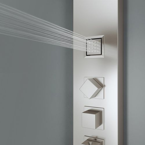 Main product image of Rector 2-Jet Shower Panel System w/ Adj. Square Head & Shower Wand, 1.8 GPM (Stainless Steel)