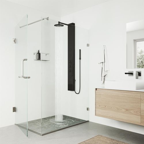 Main product image of Ellington 4-Jet Shower Panel System w/ Adj. Round Head & Shower Wand, 1.8 GPM (Matte Black)