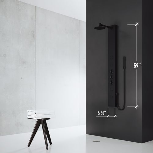 Main product image of Ellington 4-Jet Shower Panel System w/ Adj. Round Head & Shower Wand, 1.8 GPM (Matte Black)