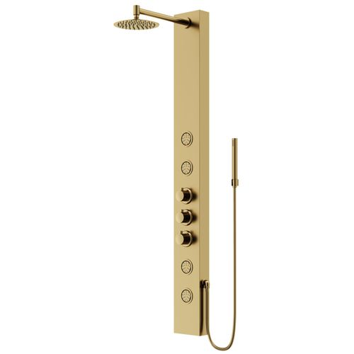Main product image of Ellington 4-Jet Shower Panel System w/ Round Head and Hand Shower Wand, 1.8 GPM (Brushed Gold)