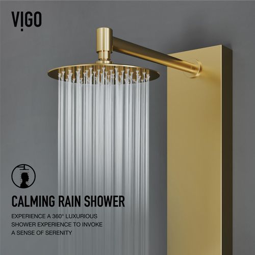 Main product image of Ellington 4-Jet Shower Panel System w/ Round Head and Hand Shower Wand, 1.8 GPM (Brushed Gold)