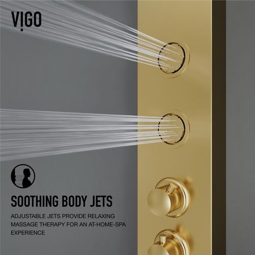 Main product image of Ellington 4-Jet Shower Panel System w/ Round Head and Hand Shower Wand, 1.8 GPM (Brushed Gold)