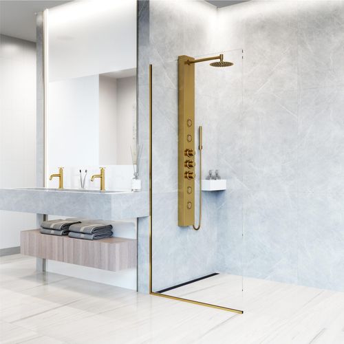 Main product image of Ellington 4-Jet Shower Panel System w/ Round Head and Hand Shower Wand, 1.8 GPM (Brushed Gold)